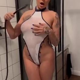Agata Fagata Nude Bodysuit Wet Shower VIP